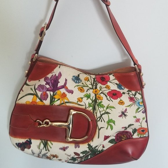 Gucci Horsebit Hobo Flora Canvas Shoulder Bag - Picture 9 of 15